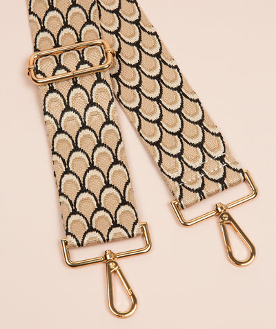 Strap Beige and Black Scale Mix with Gold Fittings