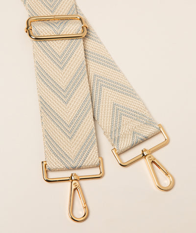 Strap Grey and Cream Chevron Mix with Gold Fittings