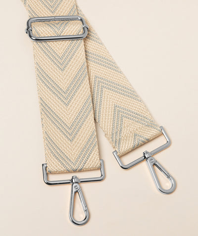 Strap Grey and Cream Chevron Mix with Silver Fittings