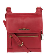 'Kempston' Deep Red Leather Cross Body Bag