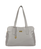 'Liana' Silver Grey Leather Handbag