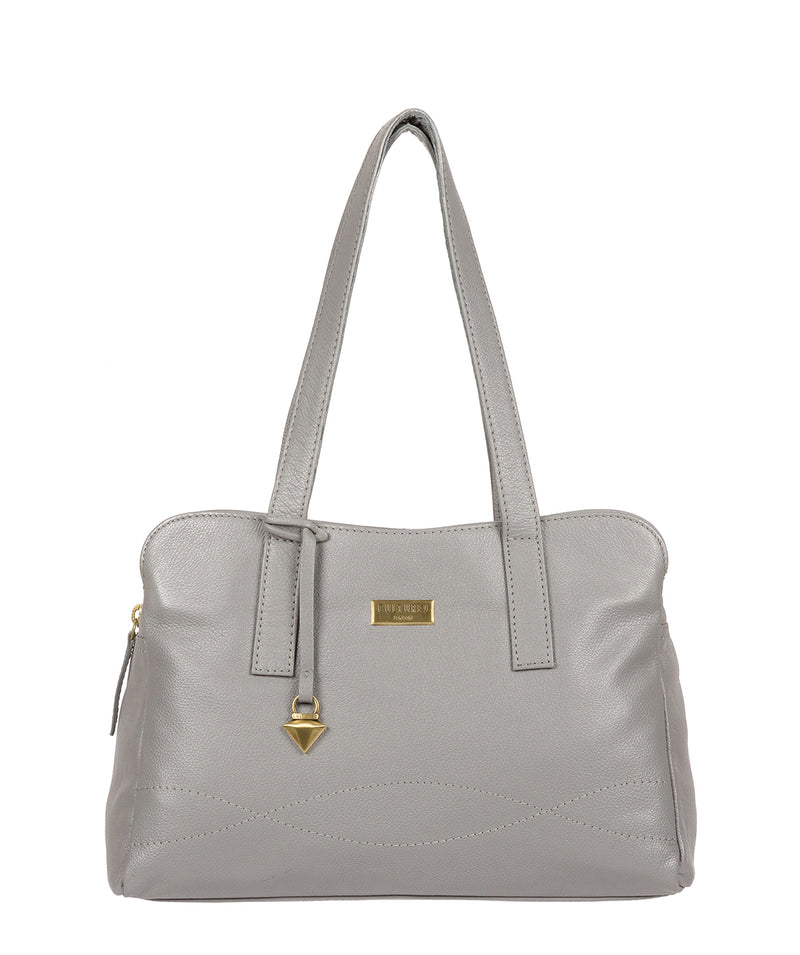 'Liana' Silver Grey Leather Handbag