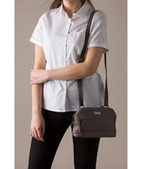 'Parma' Grey Small Leather Cross-Body Bag