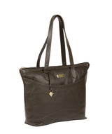 'Oriana' Olive Leather Tote Bag