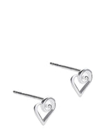Gift Packaged 'Anastasie' Sterling Silver Swirled Heart Stud Earrings