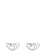 Gift Packaged 'Alais' Sterling Silver Triple Heart Stud Earrings