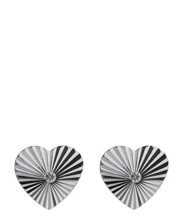 Gift Packaged 'Monroe' Silver Heart & Cubic Zirconica Stud Earrings