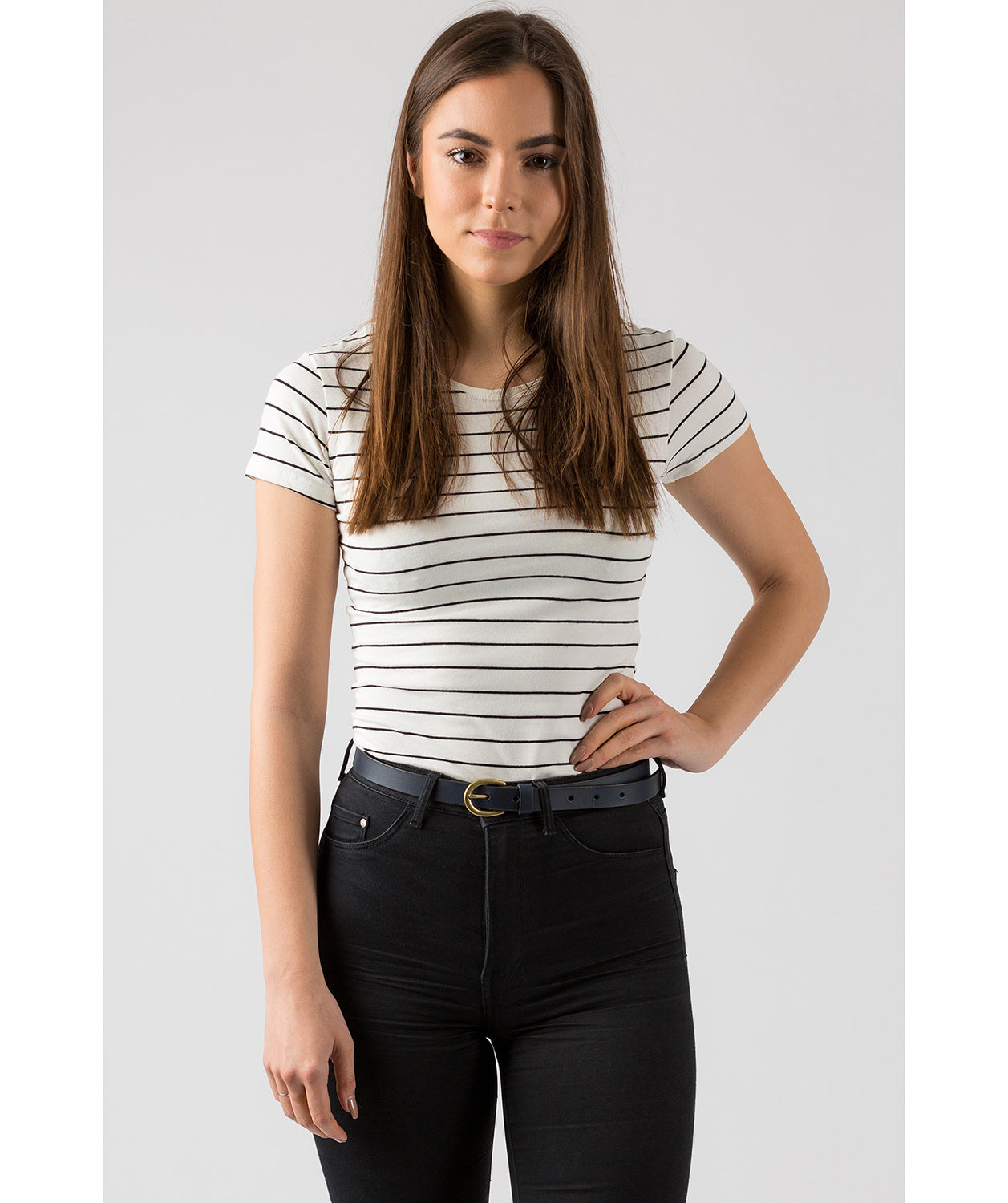 Navy Quality Leather Ladies' Belt