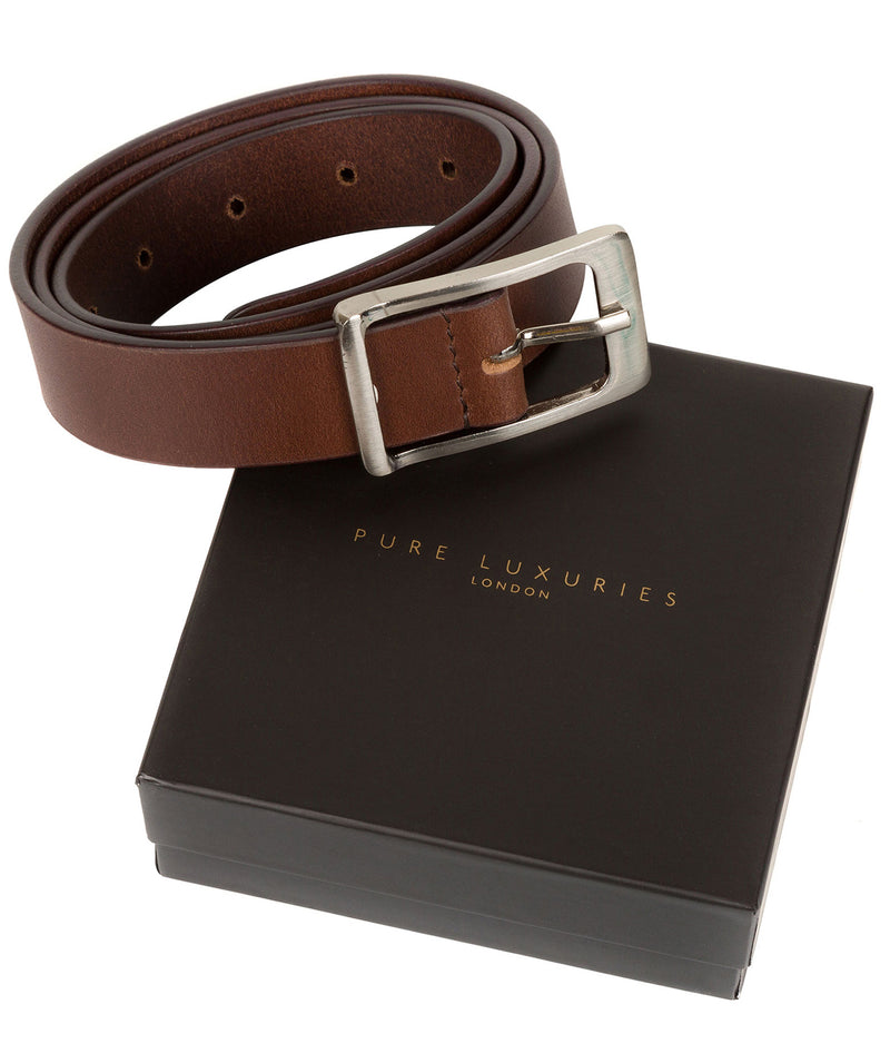 Dark Brown Genuine Leather Ladies' Belt