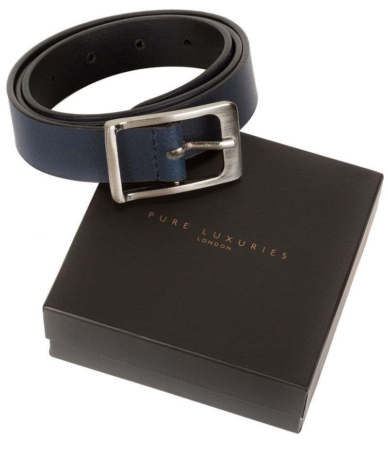 Navy Genuine Leather Ladies' Belt