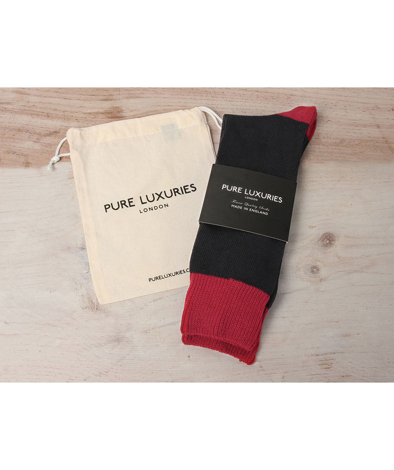 Anthracite & Red Cotton Socks