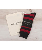 Black and Red Striped Cotton Socks
