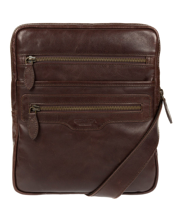 'Hoya' Dark Brown Leather Cross Body Bag