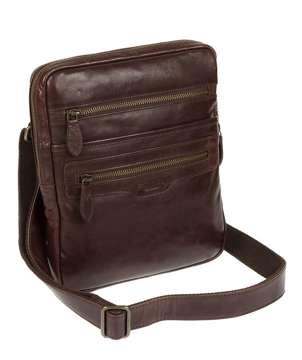 'Hoya' Dark Brown Leather Cross Body Bag