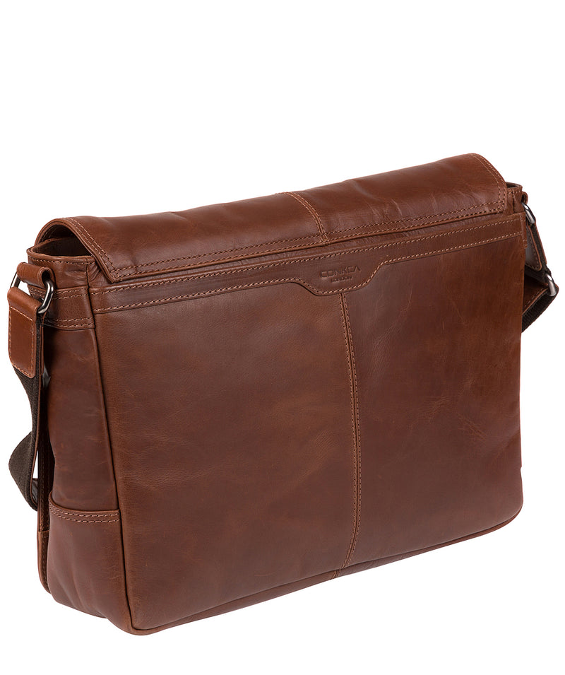'Bermondsey' Conker Brown Leather Messenger Bag