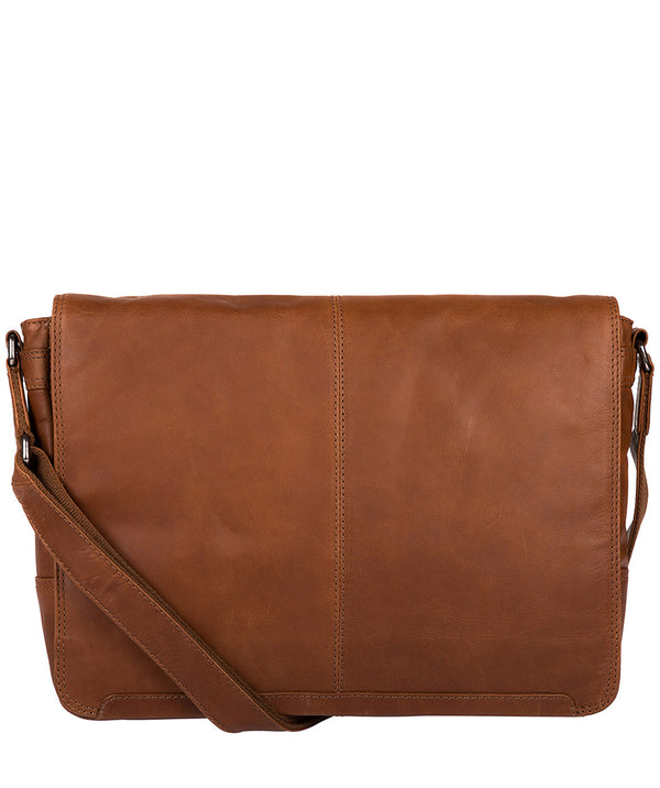 'Bermondsey' Whiskey Natural Leather Messenger Bag