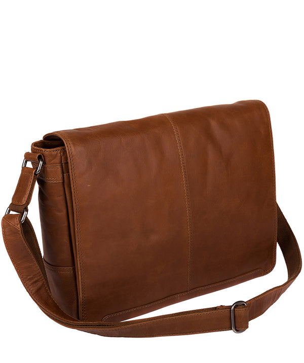 'Bermondsey' Whiskey Natural Leather Messenger Bag