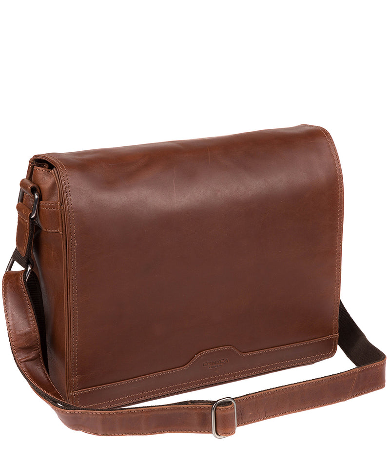 'Islington' Conker Brown Natural Cowhide Messenger Bag