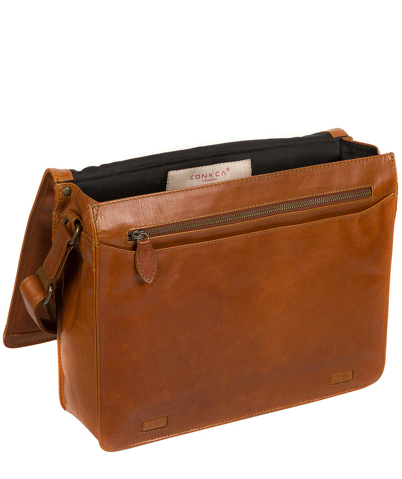 'Islington' Chestnut Leather Messenger Bag