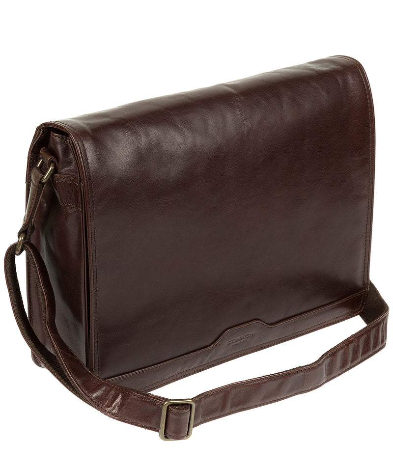 'Islington' Dark Brown Natural Cowhide Messenger Bag