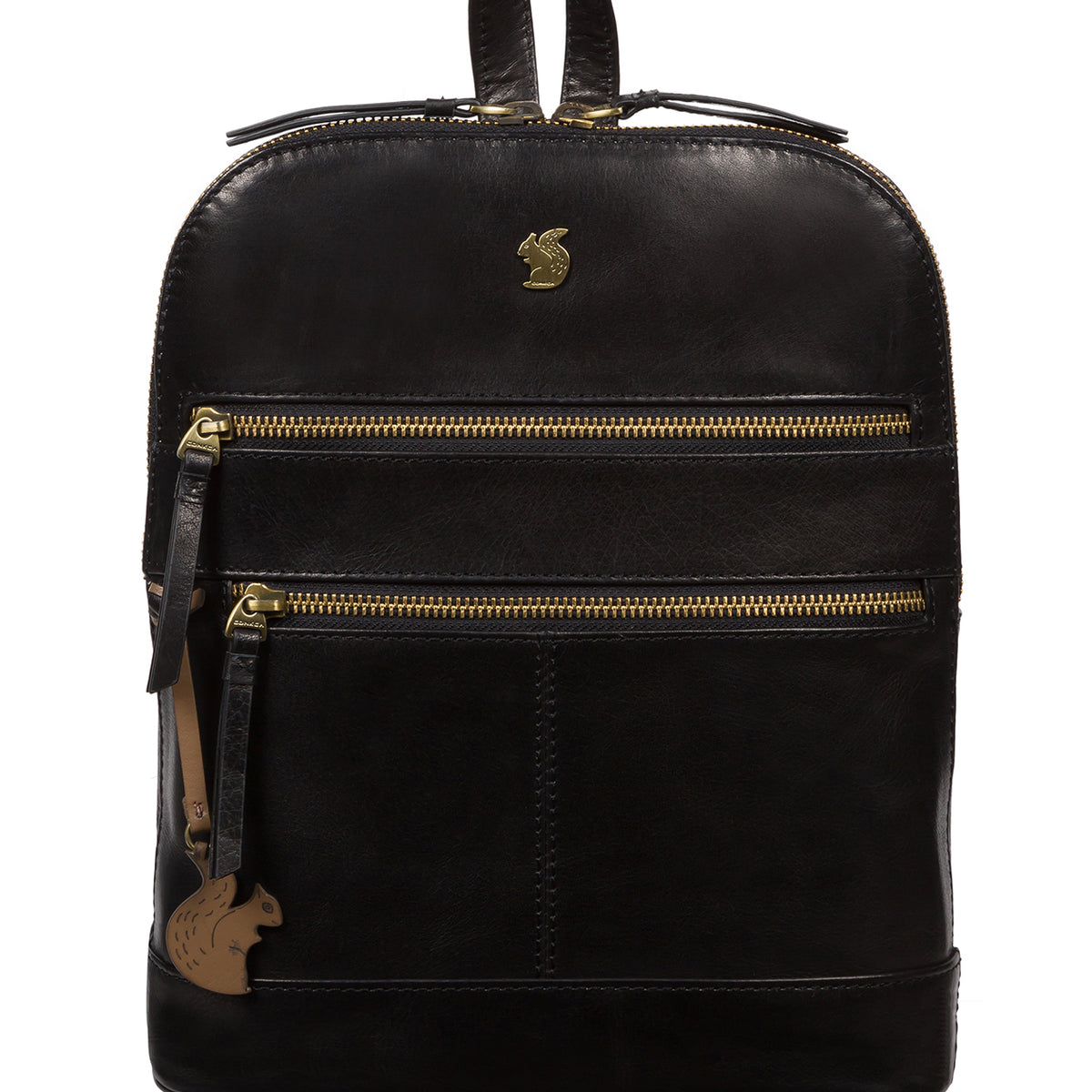Conkca London Black Leather Backpack Francisca