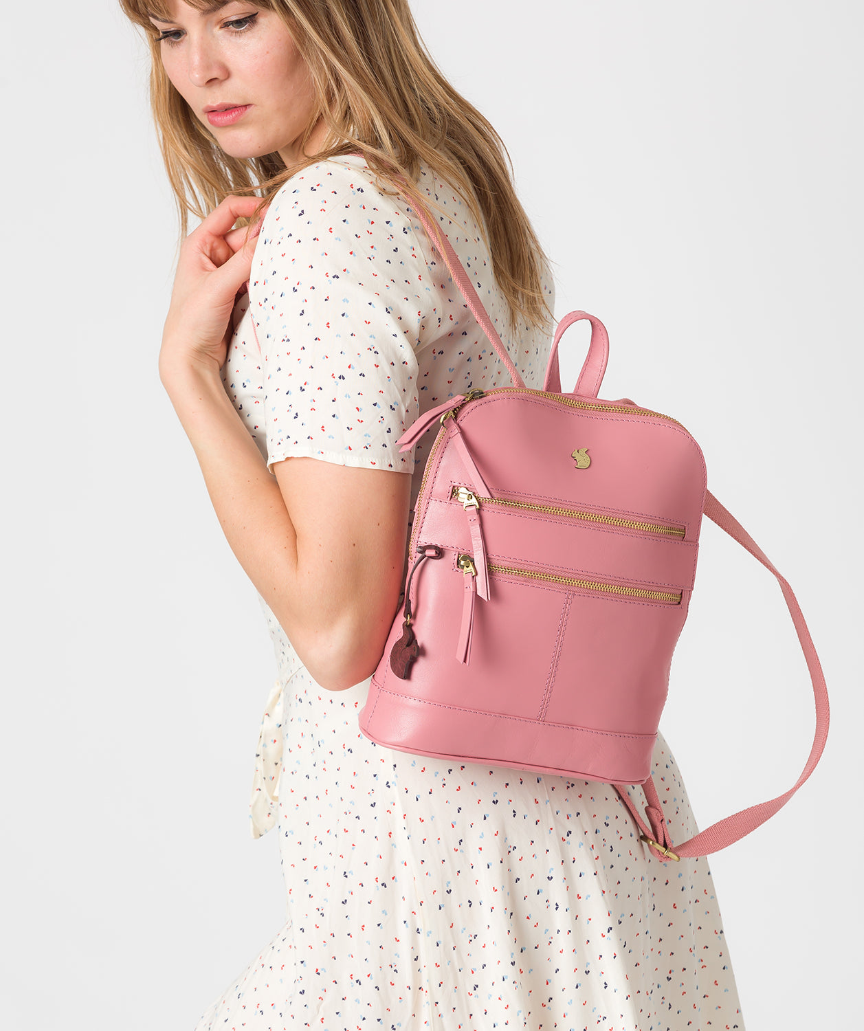 blush leather backpack women Pink Leather Backpack 'Francisca' by Conkca London
