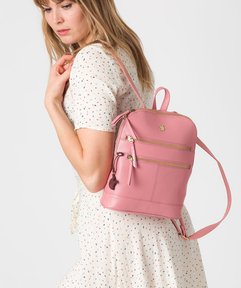 'Francisca' Blush Leather Backpack