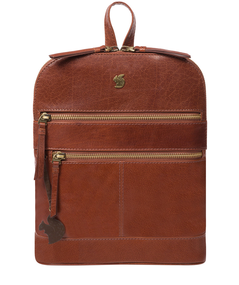 'Francisca' Conker Brown Leather Backpack