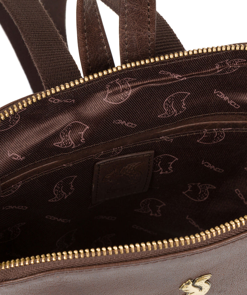 'Francisca' Dark Brown Leather Backpack image 5