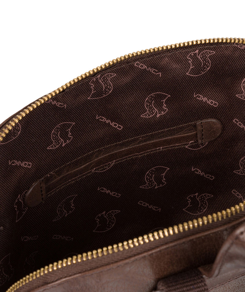 'Francisca' Dark Brown Leather Backpack image 7