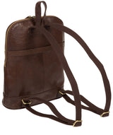 'Francisca' Dark Brown Leather Backpack image 8