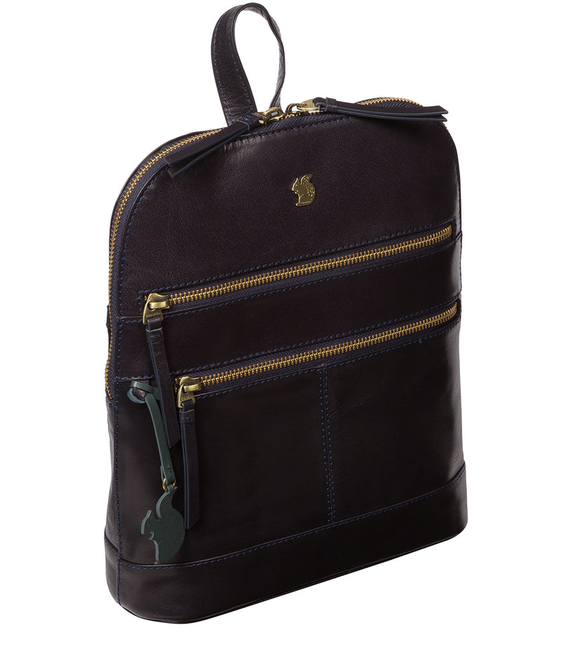 'Francisca' Navy Leather Backpack