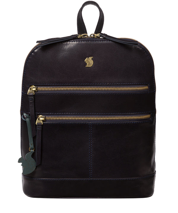 'Francisca' Navy Leather Backpack