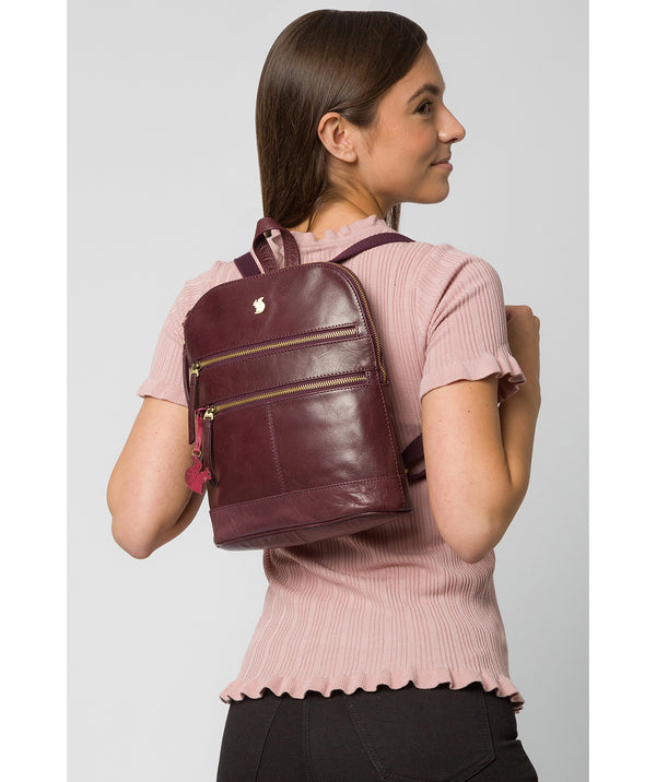 'Francisca' Plum Leather Backpack image 2