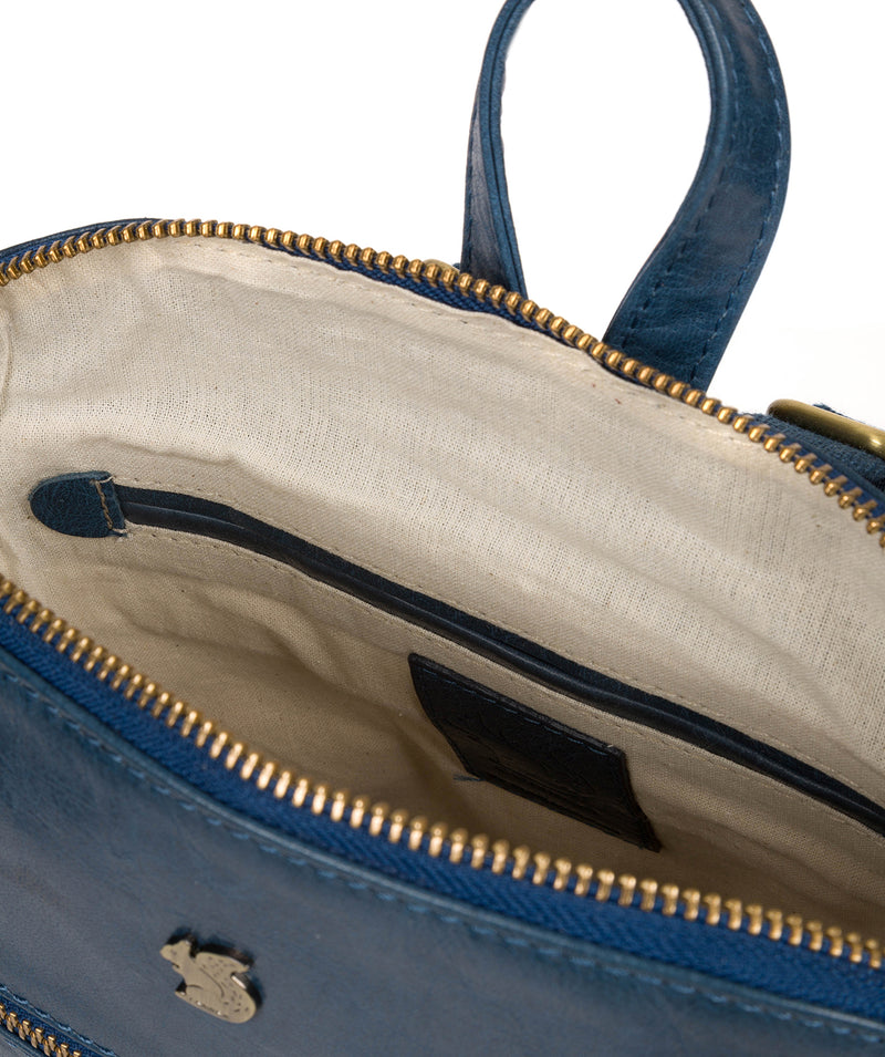 'Francisca' Snorkel Blue Leather Backpack image 4
