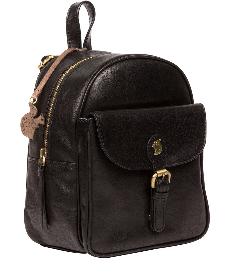 'Eloise' Black Leather Backpack image 5