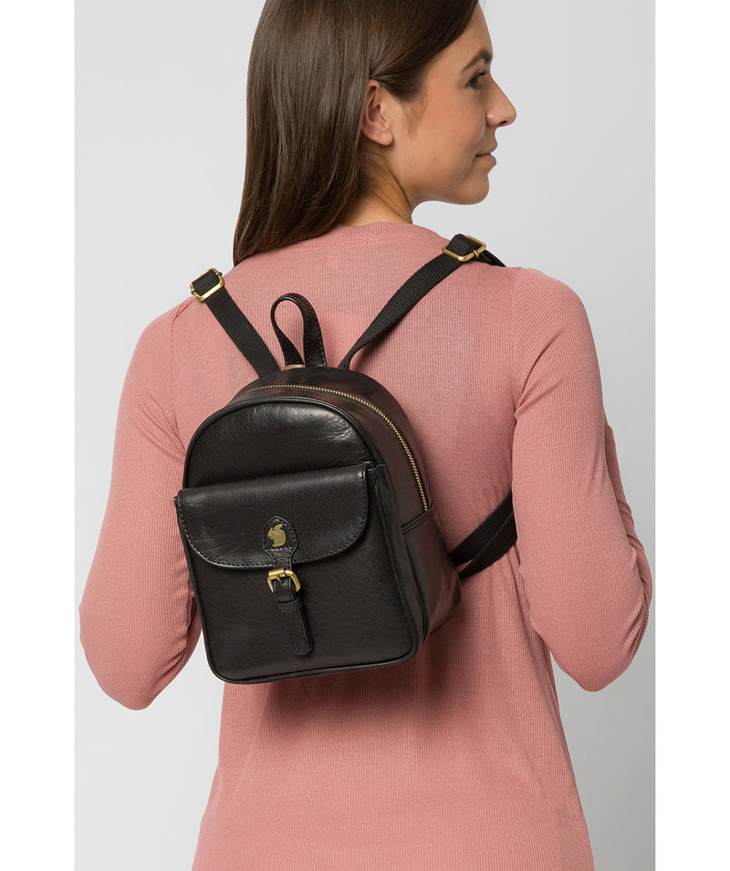 'Eloise' Black Leather Backpack Pure Luxuries London
