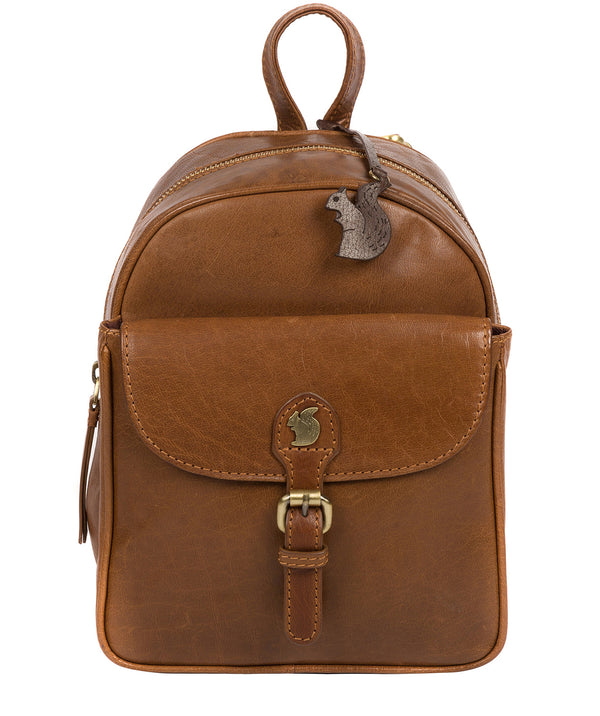'Eloise' Dark Tan Leather Backpack image 1