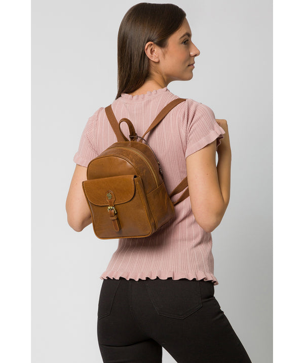 'Eloise' Dark Tan Leather Backpack image 2