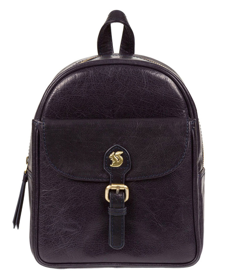 'Eloise' Navy Leather Backpack