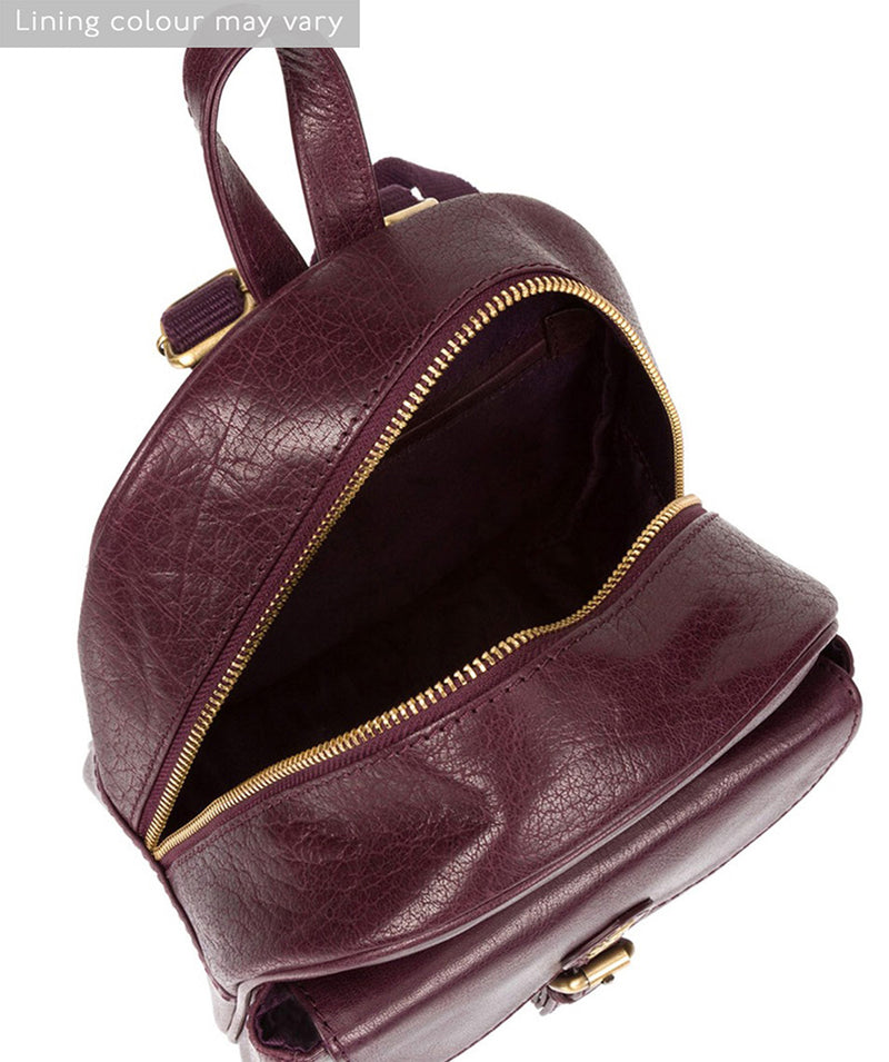 'Eloise' Plum Leather Backpack image 4