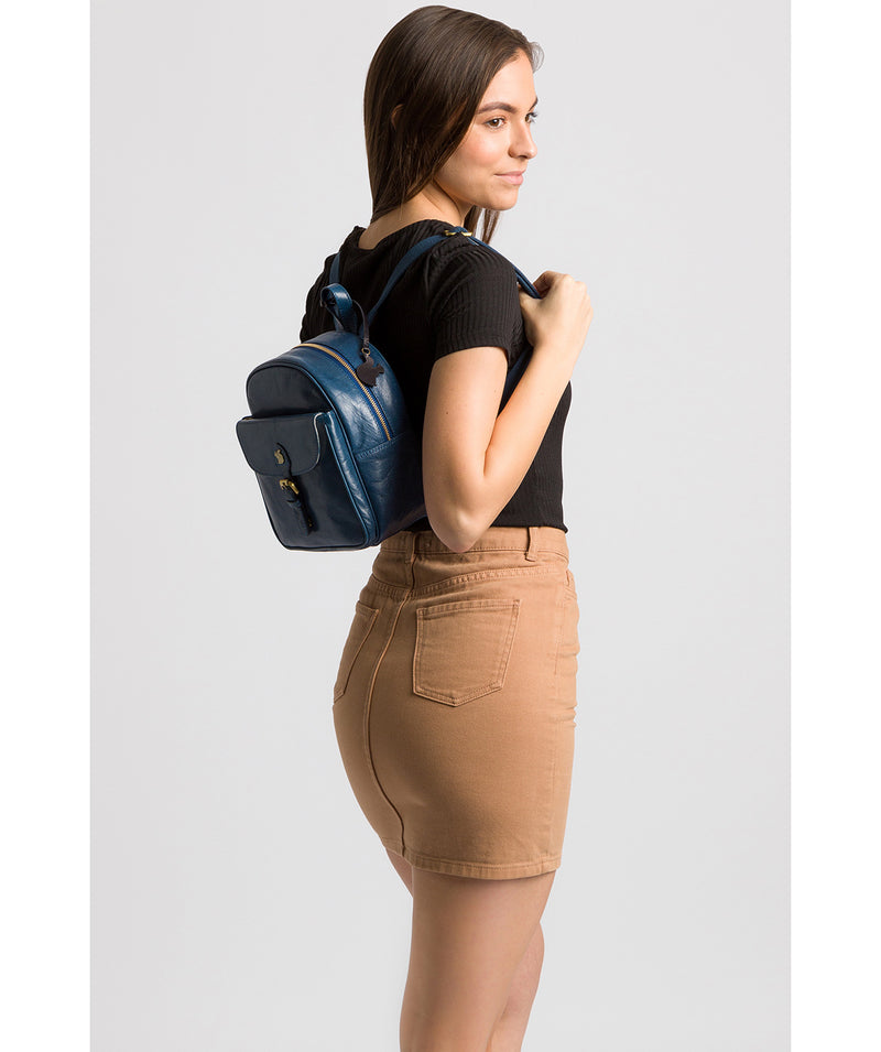 'Eloise' Snorkel Blue Leather Backpack image 2