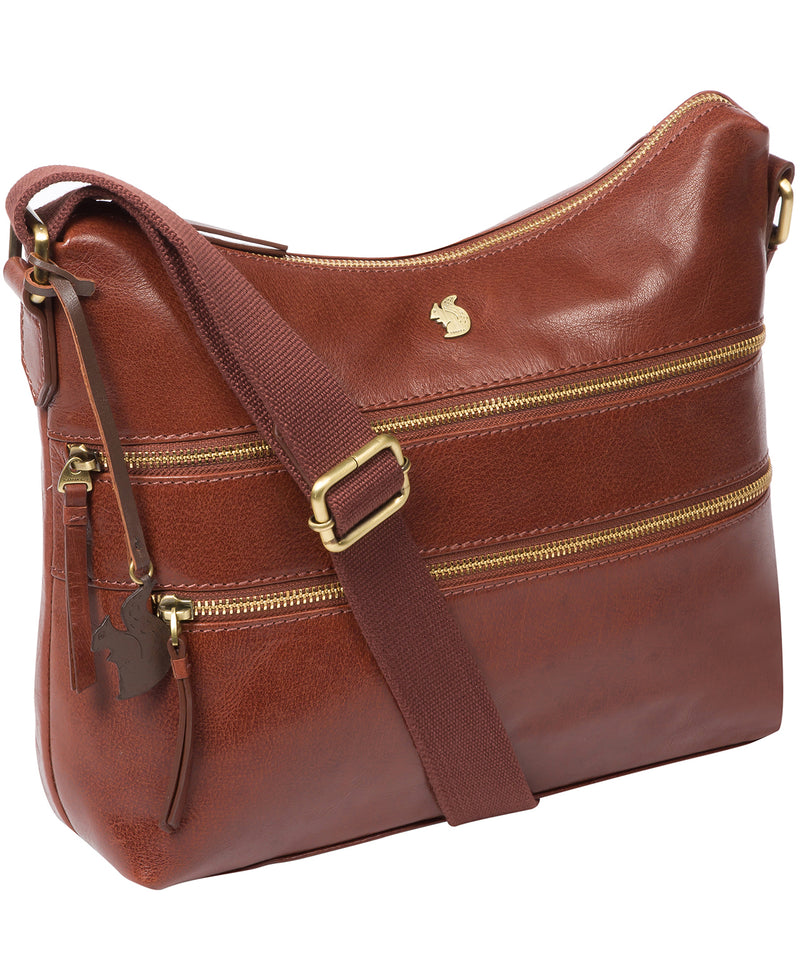 'Georgia' Conker Brown Leather Shoulder Bag