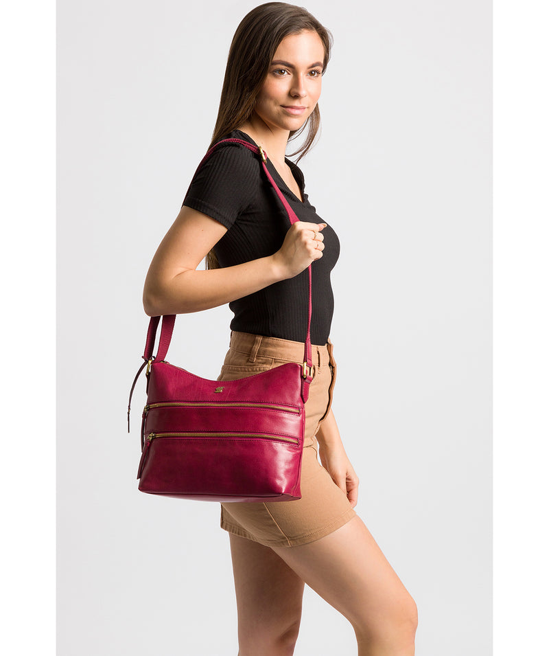 'Georgia' Orchid Leather Shoulder Bag Pure Luxuries London