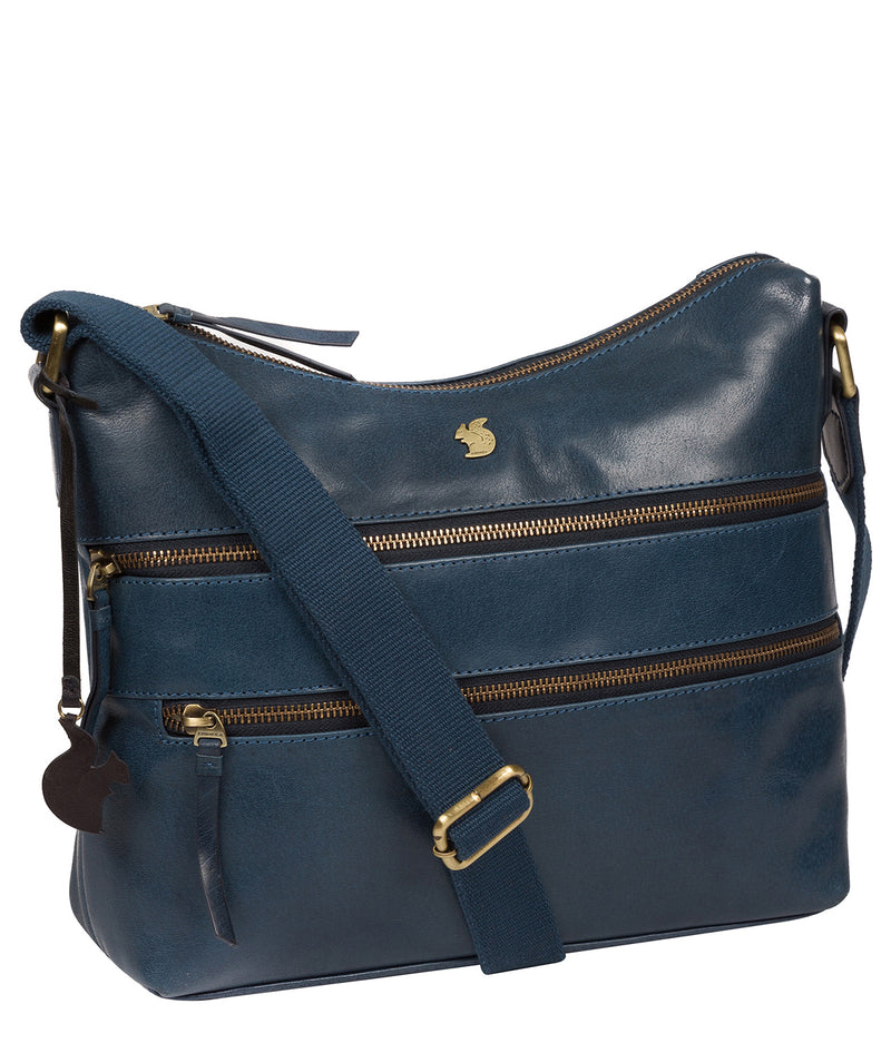 'Georgia' Snorkel Blue Leather Shoulder Bag image 5
