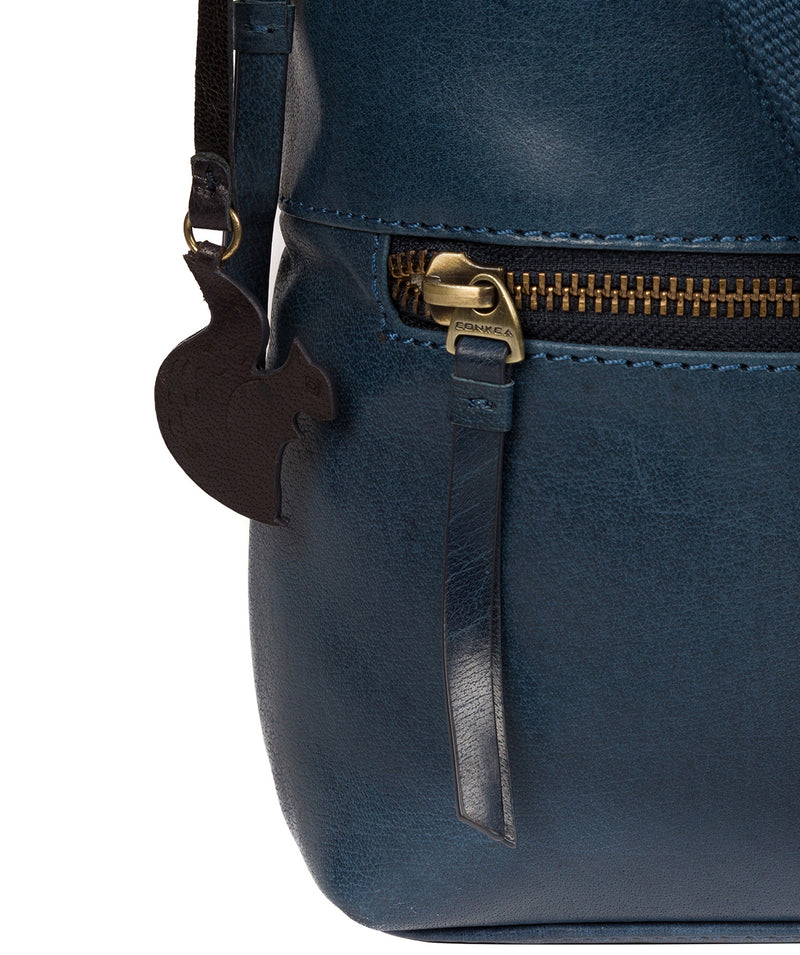 'Georgia' Snorkel Blue Leather Shoulder Bag image 6