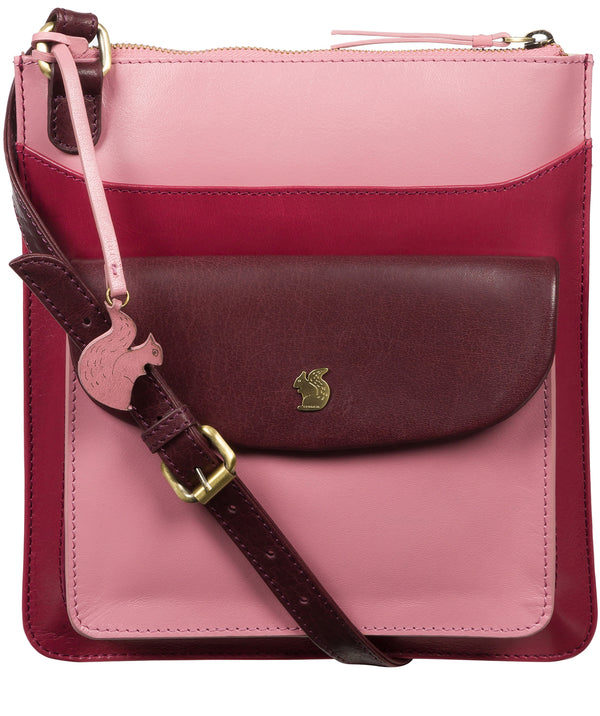 'Lauryn' Orchid, Blush and Plum Leather Cross Body Bag
