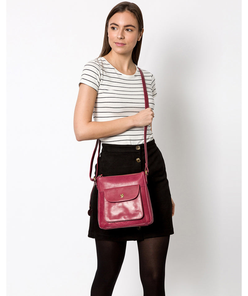 'Shona' Orchid Leather Cross Body Bag image 2