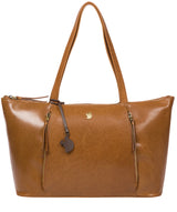 'Clover' Dark Tan Leather Tote Bag