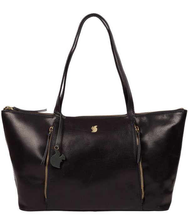'Clover' Navy Leather Tote Bag Pure Luxuries London